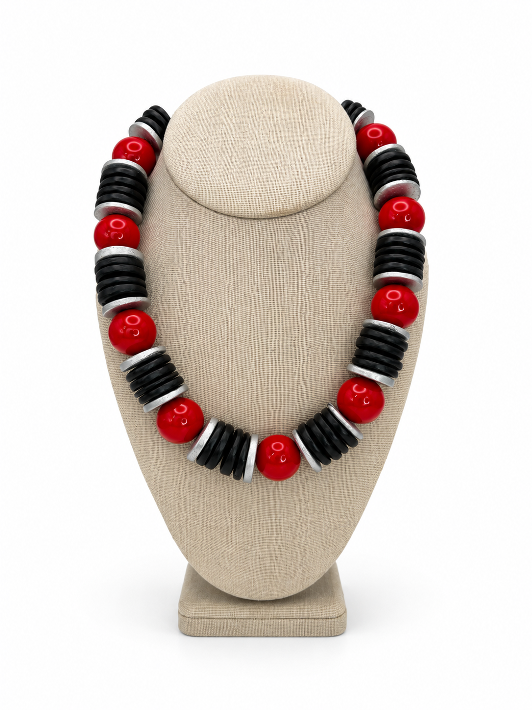 MERRITT MILLIE THE SUTTON BLACK/RED NECKLACE