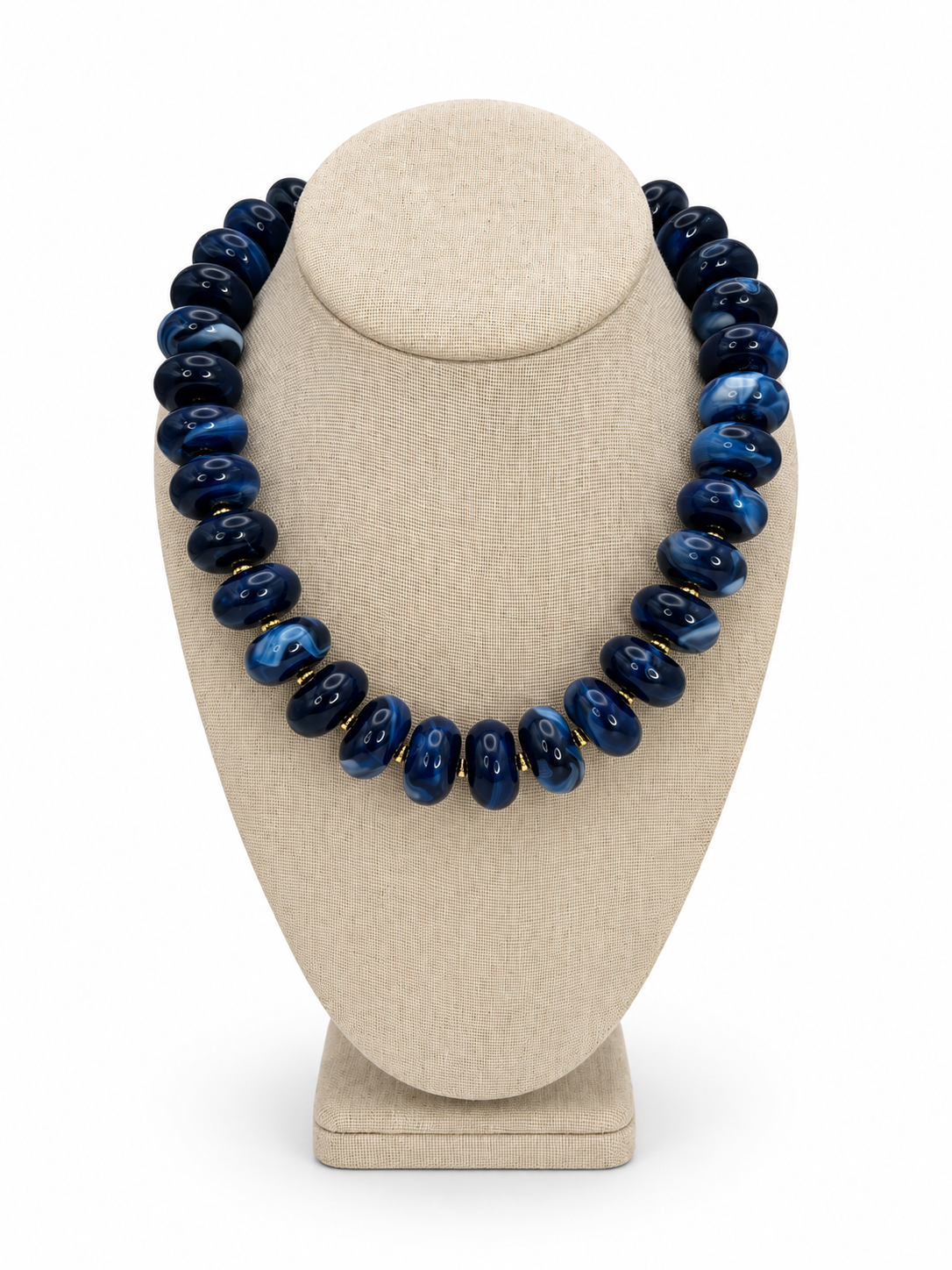 MERRITT MILLIE CHUNKY NAVY BEADED NECKLACE