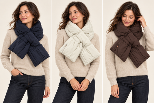 PUFFER SCARF LIGHT GREY