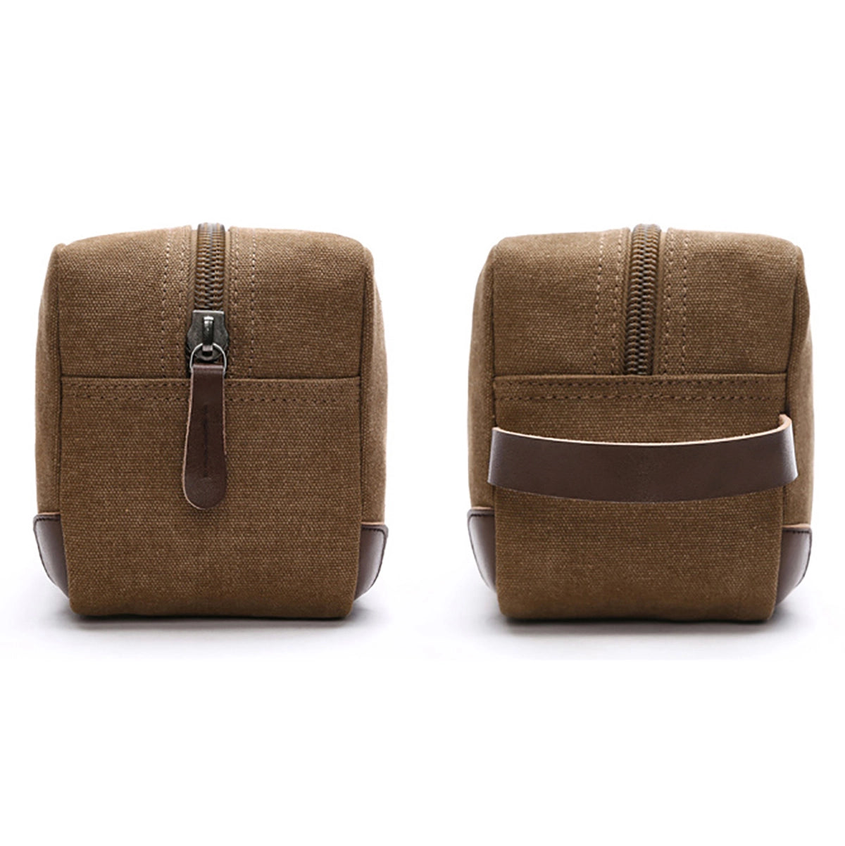 BROWN CANVAS DOPP KIT