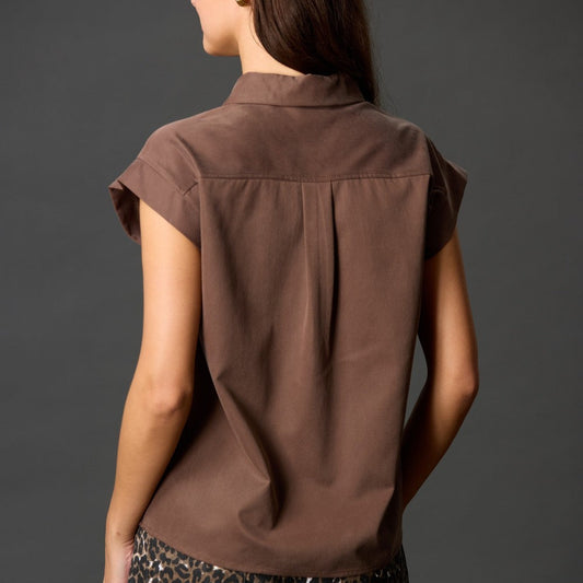 SHORT SLEEVE BUTTON DOWN TOP
