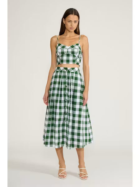 HONEY MIDI SKIRT GREEN