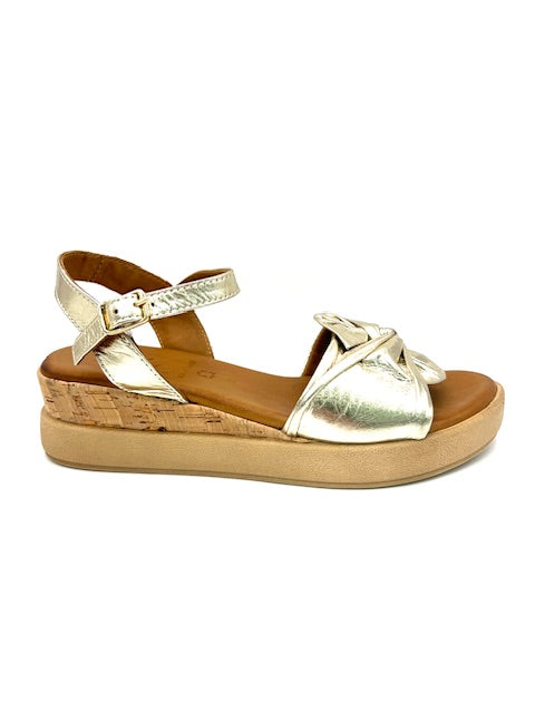 TYCHE KAYLA GOLD WEDGE SANDAL