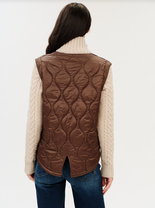 MELANIE MIXED MEDIA JACKET IN BROWN