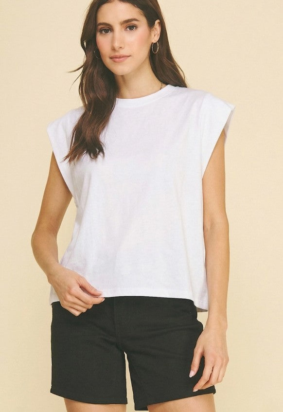 CREW NECK CAP SLEEVE TEE