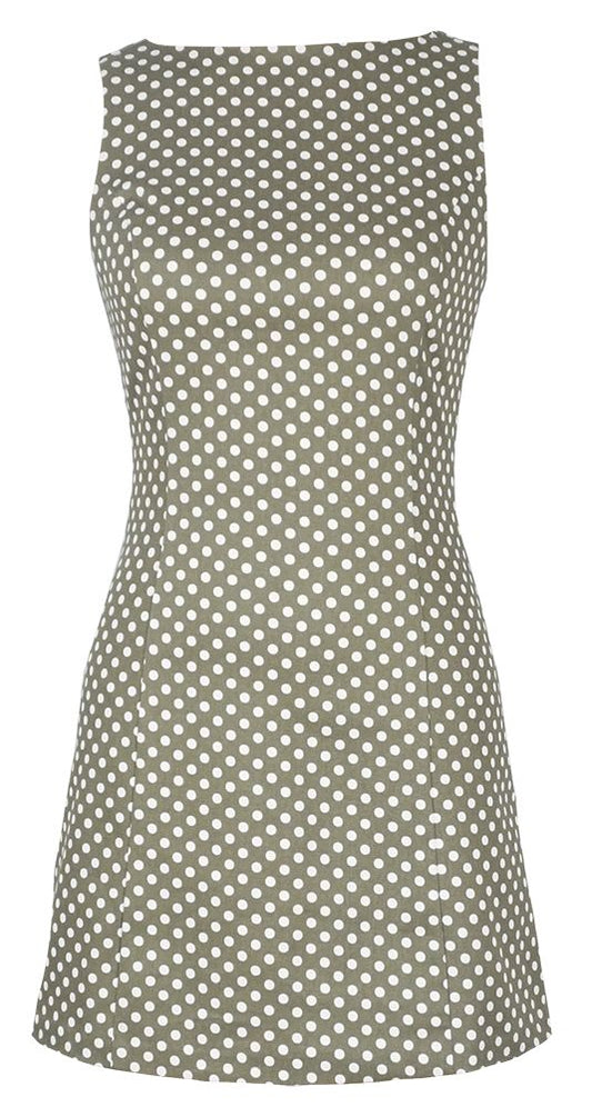 HALLE MINI OLIVE POLKA DOT DRESS