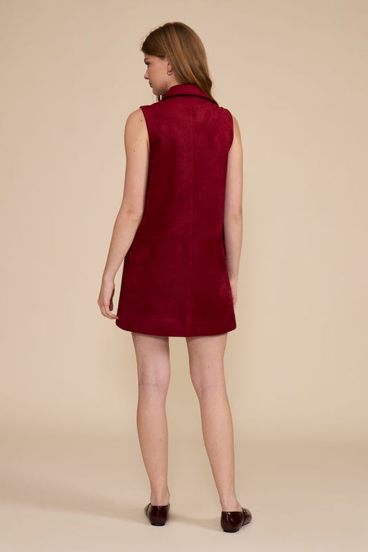 AMANDA MINI DRESS IN DEEP MERLOT