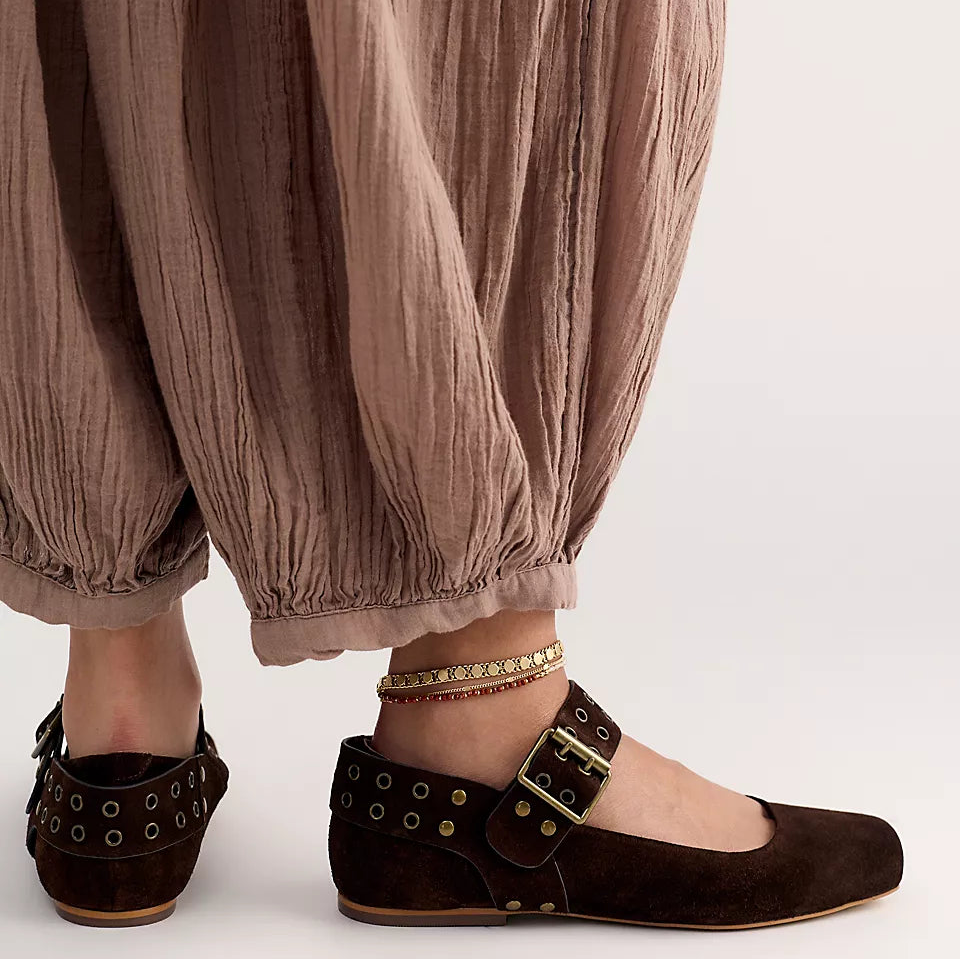 FREE PEOPLE MAGGIE MARY JANE CHOCOLATE SUEDE