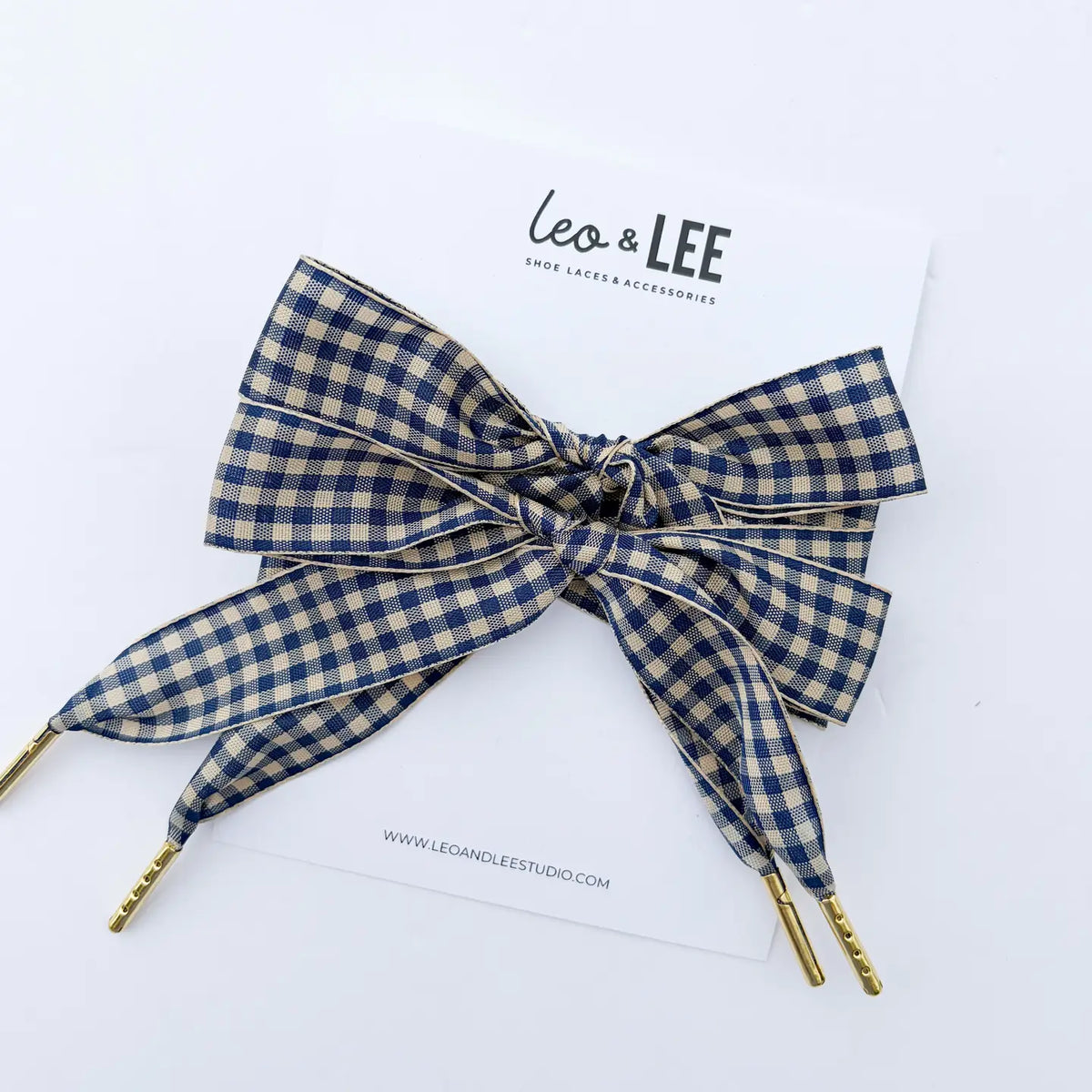 NAVY/CREAM GINGHAM LACE SET