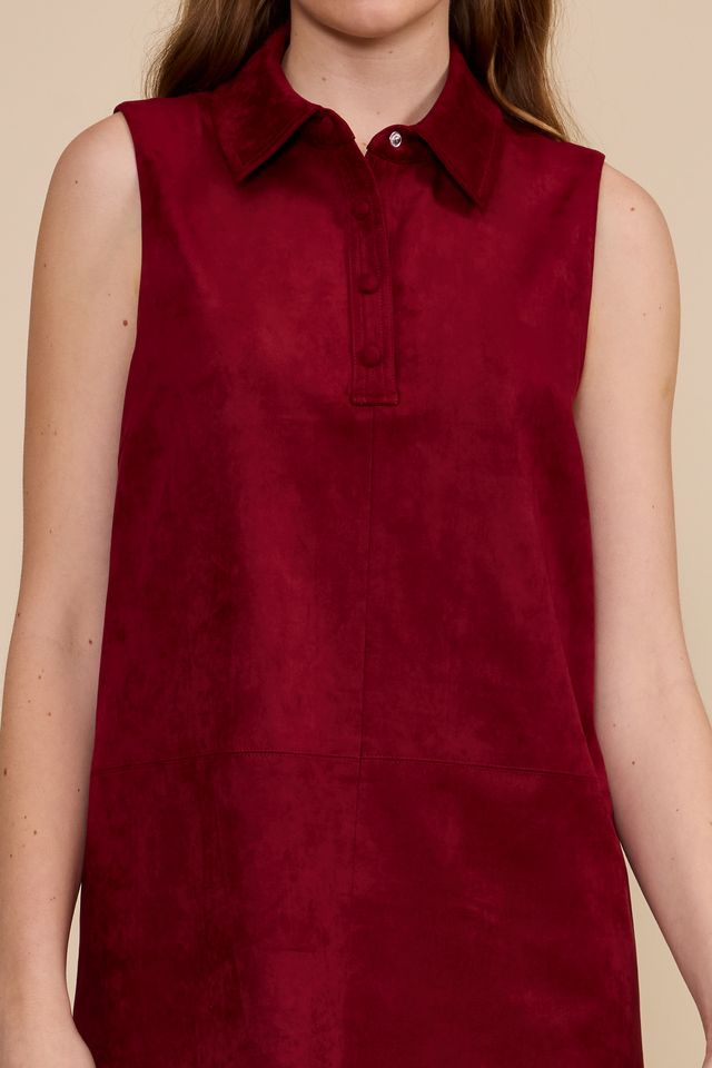 AMANDA MINI DRESS IN DEEP MERLOT