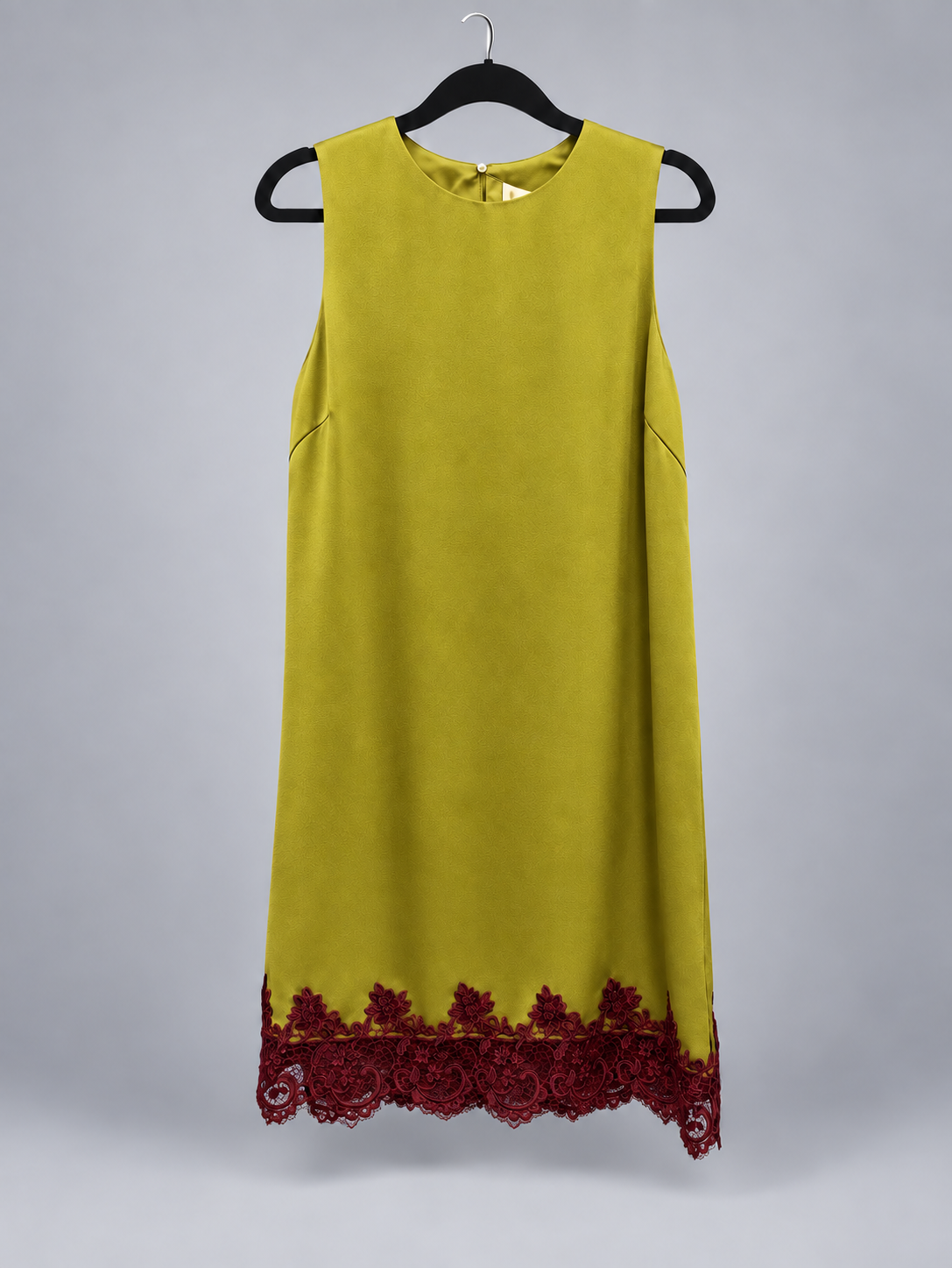ROXY LACE HEM CHARTREUSE DRESS