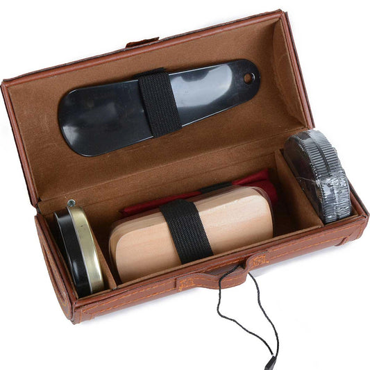 SHOESHINE KIT BROWN