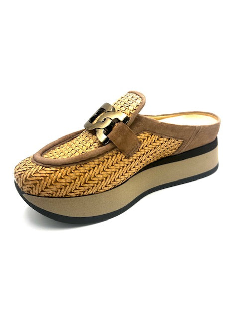SOFTWAVES 7.78.146 RAFFIA MULE MOUSSE