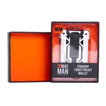 STARSHIP FRONT POCKET WALLET IN BLACK AND SILVER