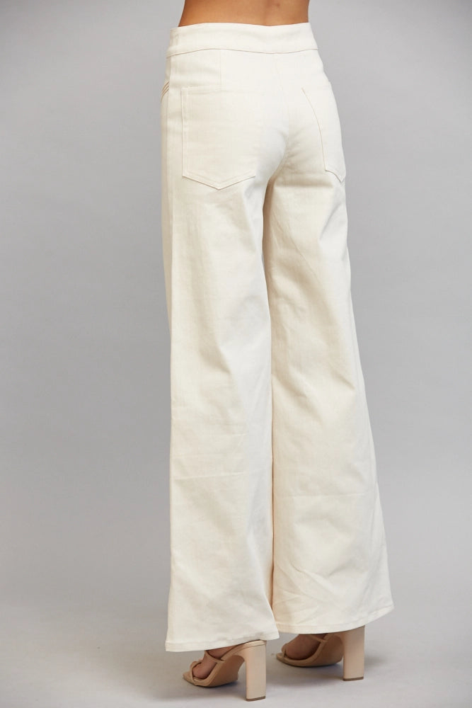 HIGH WAISTED ECRU PANTS