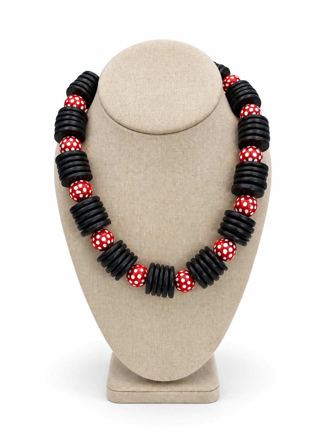 MERRITT MILLIE BLACK COCONUT WITH RED/WHITE POLKA DOTS