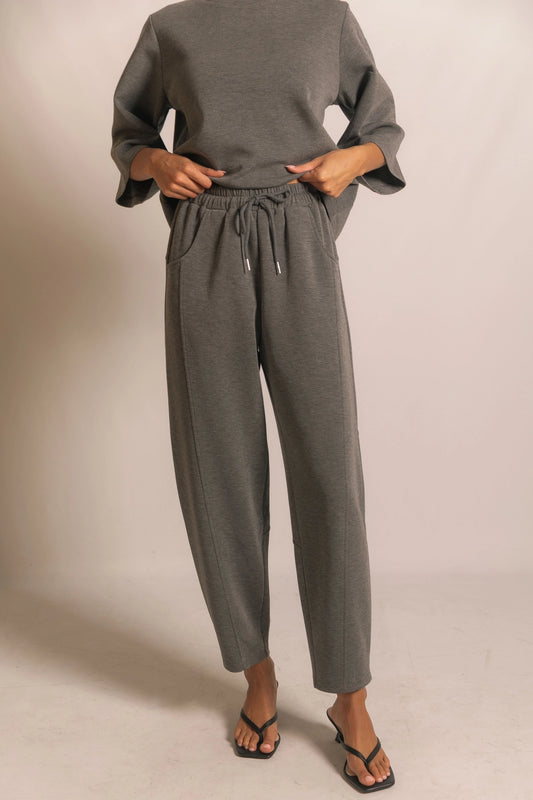 BARREL LEG PANT CHARCOAL