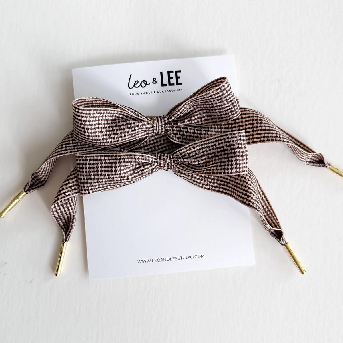 BROWN HOUNDSTOOTH LACE SET