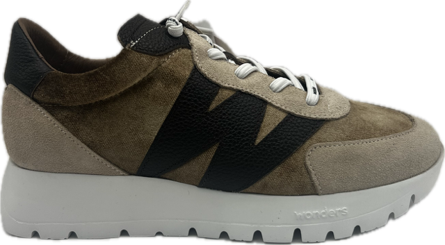 WONDERS A-24111 COMBO TAUPE/COFFEE SNEAKER