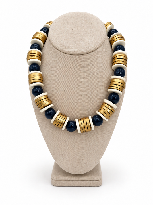 MERRITT MILLIE THE SUTTON GOLD/BLUE NECKLACE