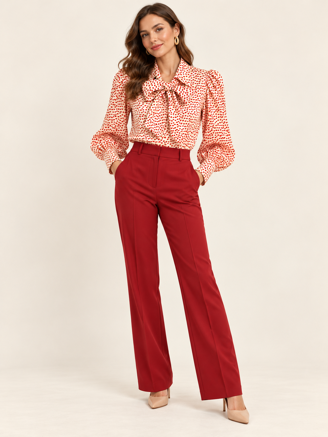 POLKA DOT BOW TIE TOP