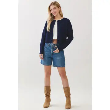 BUTTON DOWN CARDIGAN DEEP NAVY