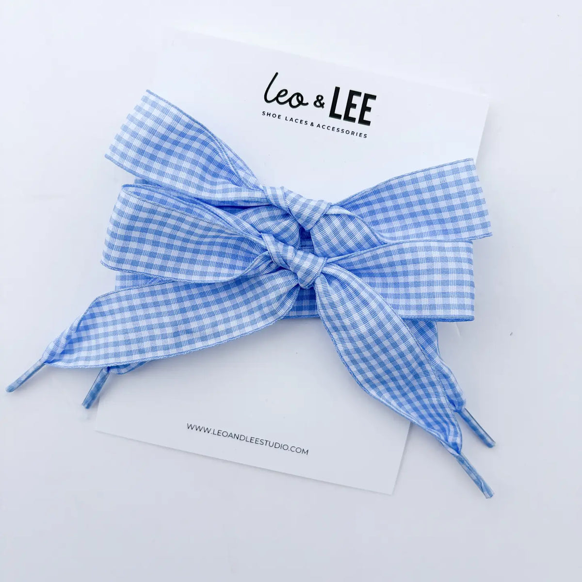 BABY BLUE GINGHAM LACE SET