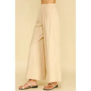 CORDUROY WIDE LEG BONE WHITE