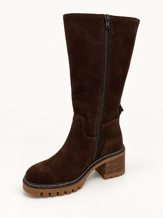 AQUA-FLEX NOANNA CHOCOLATE SUEDE WITH EXPANDABLE CALF PANEL