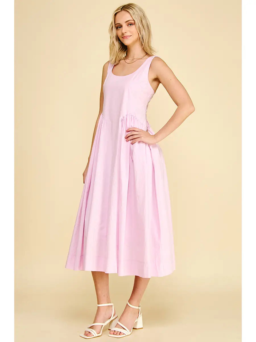 SLEEVELESS MIDI IN LAVENDER PINK