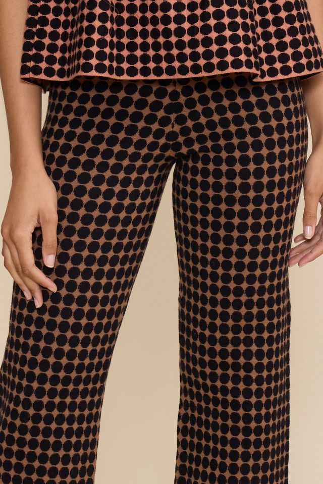 MIA KNIT PANT BROWN/BLACK MULTI