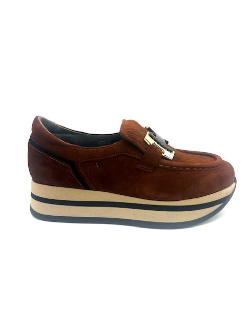 SOFTWAVES 7.78.141 VELOUR PONY BOURBON LOAFER