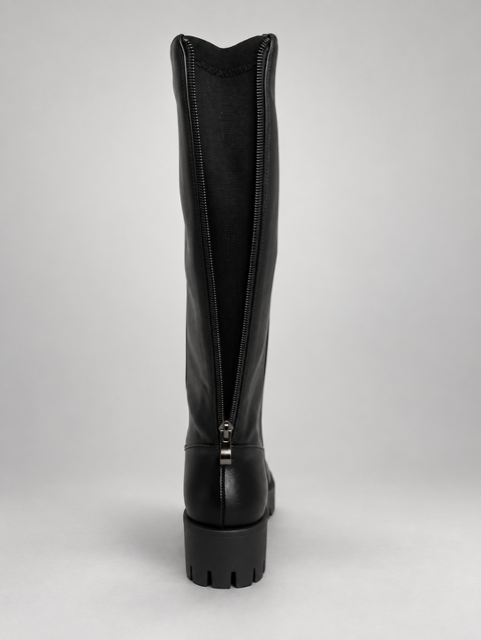 AQUA-FLEX JENNA BLACK BOOT WITH EXPANDABLE CALF PANEL