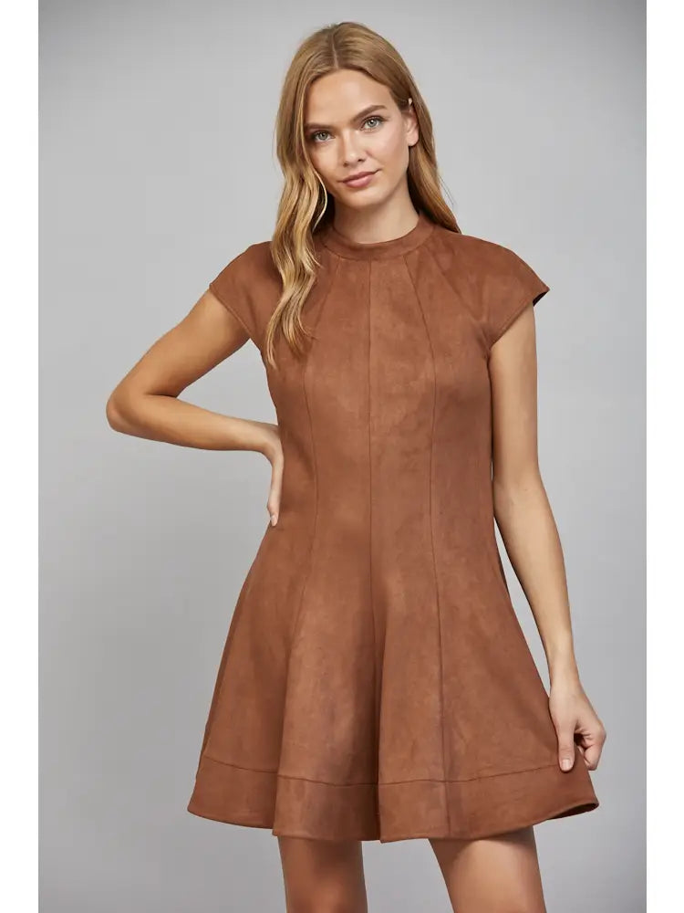 FIT & FLARE BROWN DRESS