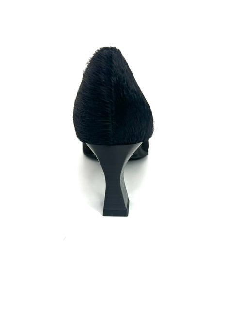 HISPANITAS PONY BLACK CALF HAIR HEEL