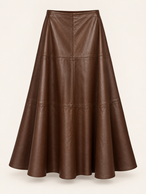 VI MIDI SKIRT BROWN
