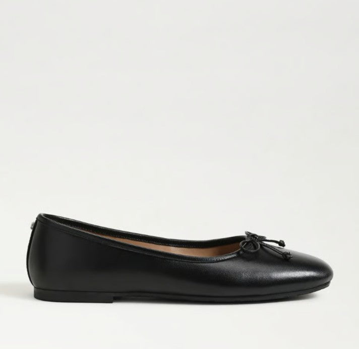 SAM EDELMAN ALIE BLACK LEATHER FLAT
