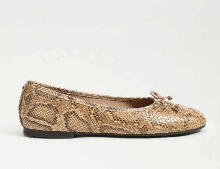 SAM EDELMAN ALIE SAND SNAKE BALLET FLAT
