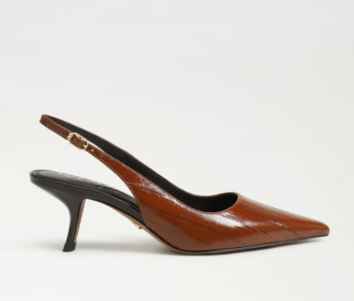 SAM EDELMAN BIANKA FRENCH COGNAC SLINGBACK HEEL