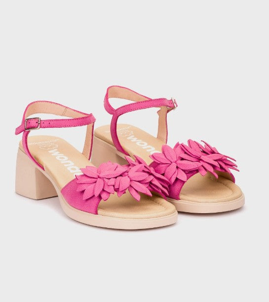 WONDERS D-2302 MOAI 02 FUSCHIA NUBUCK SANDAL