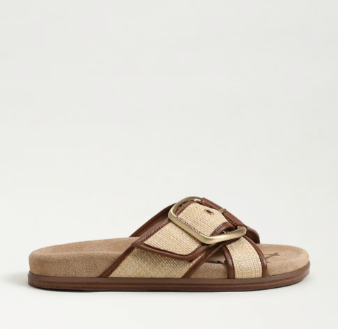 SAM EDELMAN DARLA MULTI BEECHWOOD COGNAC SLIDE