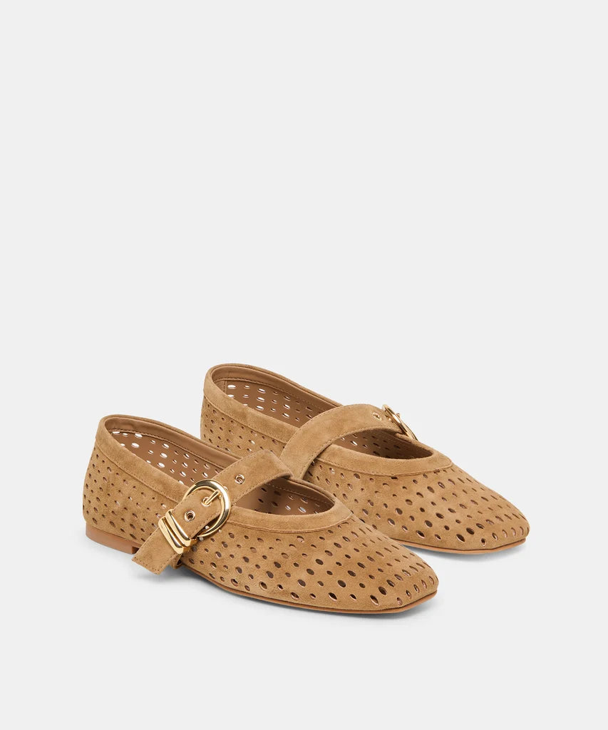 DOLCE VITA MIKELA PERF BALLET FLAT MARY JANE IN LIGHT BROWN