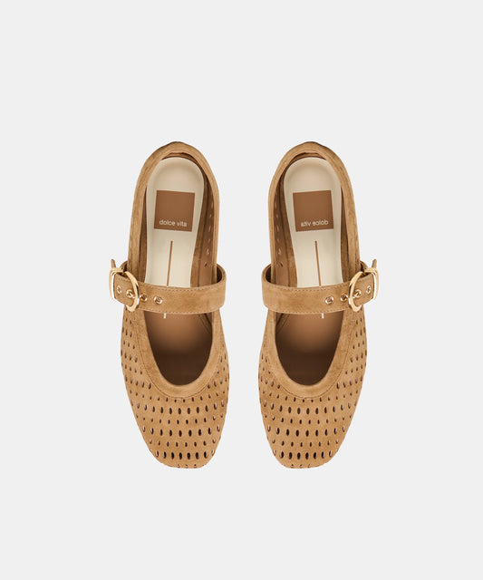 DOLCE VITA MIKELA PERF BALLET FLAT MARY JANE IN LIGHT BROWN