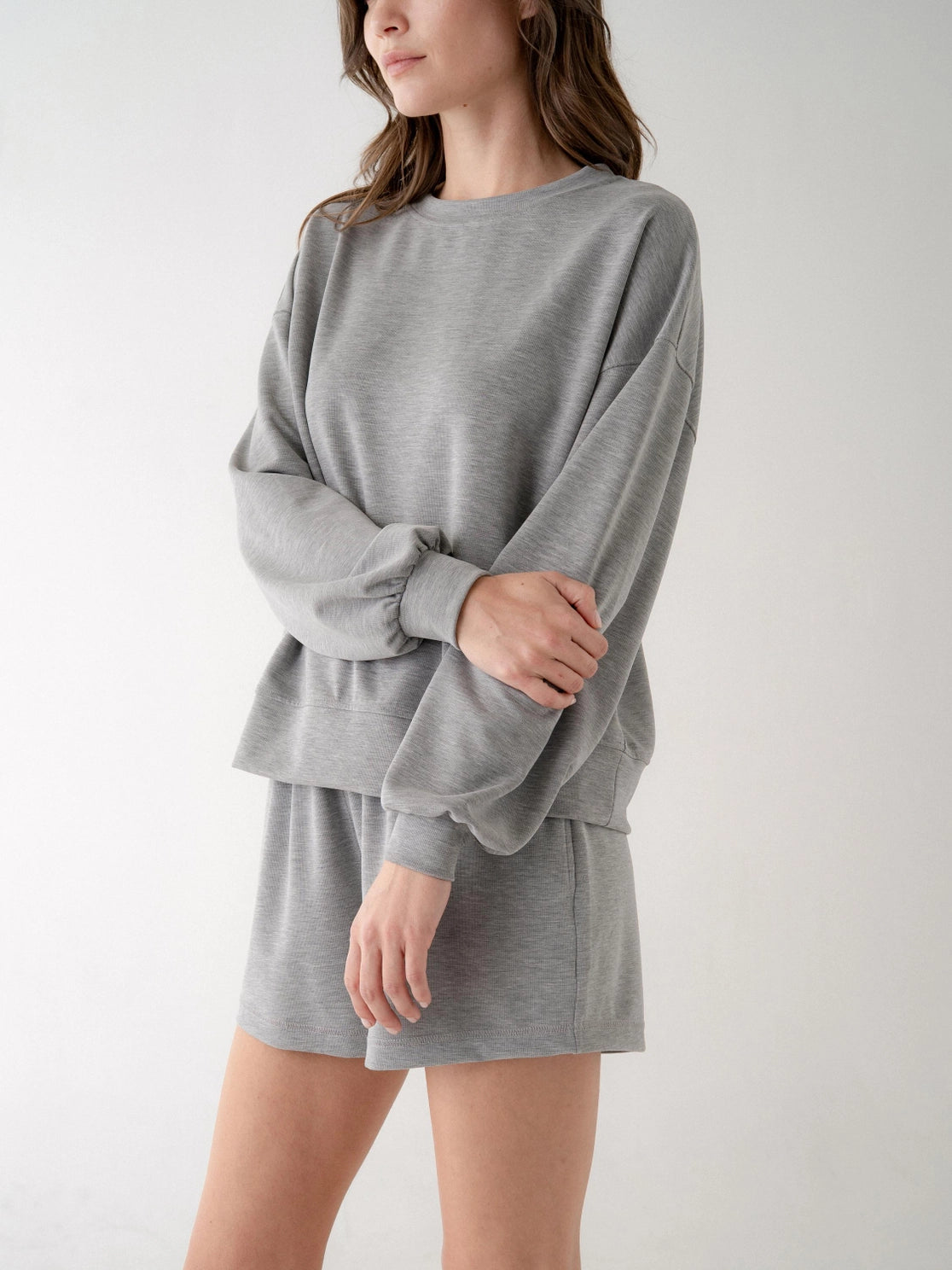 RELAXED KNIT SHORTS GREY