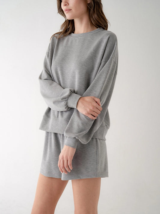 RELAXED KNIT SHORTS GREY