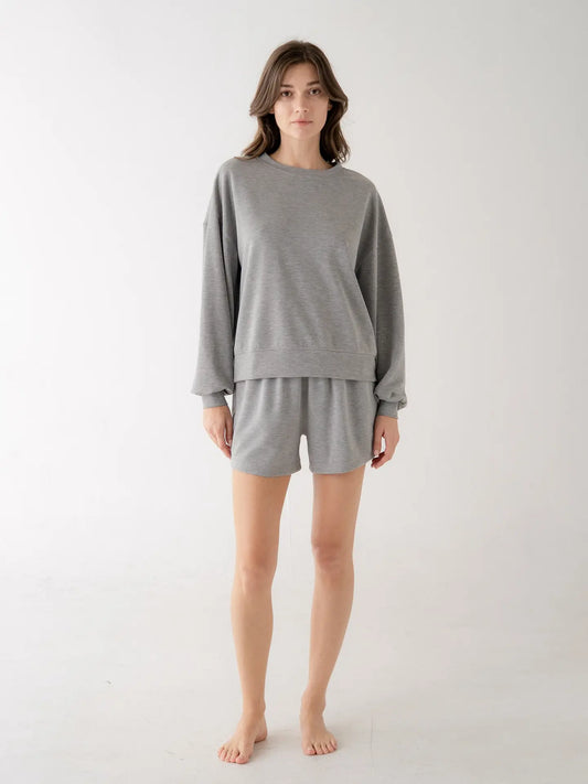 LONG SLEEVE CREW NECK KNIT GREY