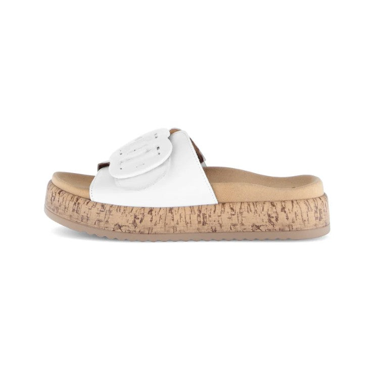 GABOR NAPPA WHITE  SLIDE WITH BUCKLE