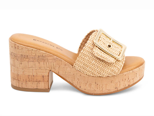 CHOCOLAT BLU GANI NATURAL RAFFIA PLATFORM