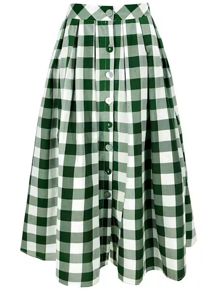 HONEY MIDI SKIRT GREEN
