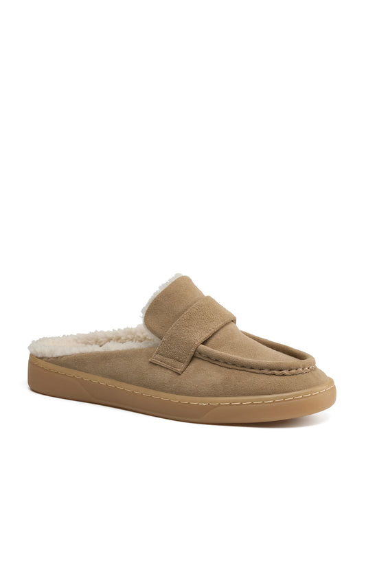 J/SLIDES HUDSON TAUPE SUEDE